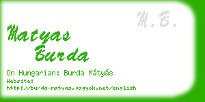 matyas burda business card