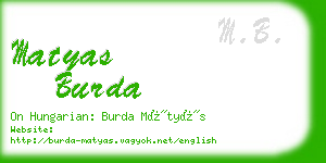 matyas burda business card